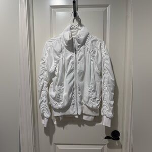 Athleta Bright White Jet Set Bomber Zip-Up Jacket